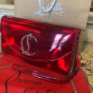 Christian Red Patent clutch